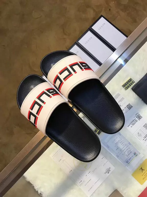 2019 slide sandals gucci new dsigner slipper gucci logo top white